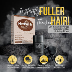 12 gm Herbishh Koloret Hair Building Fibers – Dark Brown Hair care.