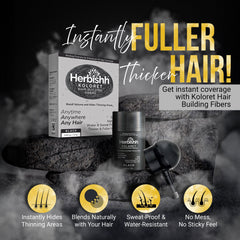 12 gm Herbishh Koloret Hair Building Fibers – Black Hair care.