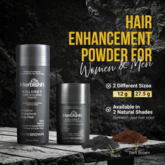 12 gm Herbishh Koloret Hair Building Fibers – Dark Brown Hair care.