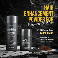 12 gm Herbishh Koloret Hair Building Fibers – Black Hair care.