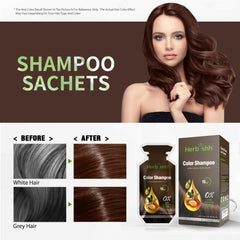 PPD Free Natural Hair Color Shampoo Sachet- Herbishh Hair Dye.