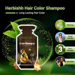 PPD Free Natural Hair Color Shampoo Sachet- Herbishh Hair Dye.