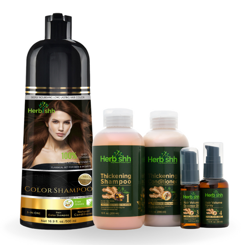 Color Shampoo & Hair Volumizing Kit - HERBISHH Hair Dye.