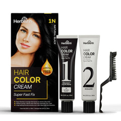 Herbishh Rapid Infusion Hair Color Cream - Natural Black .