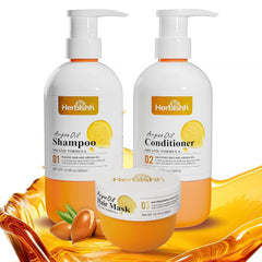 Herbishh Moroccan Argan Oil Shampoo and Conditioner Set with Hair Mask Hair care.