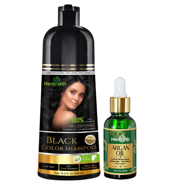 Hair Color Shampoo & Argan Oil Serum Combo