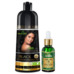 AS-BUY 1 Color shampoo & GET 1 Argan Oil - Herbishh Hair Dye.