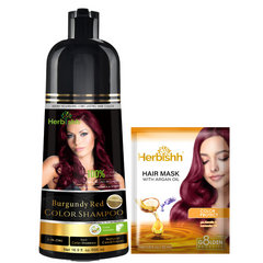Burgundy Red Hair Color Shampoo 500ml - Herbishh .