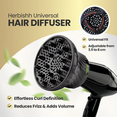 Herbishh Hair Dryer Diffuser - Black Hair Accessories.
