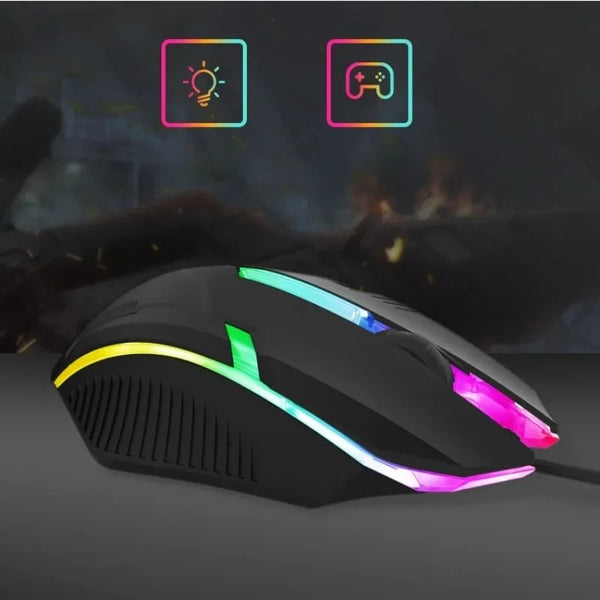 Colorful RGB Wired Gaming Mouse 1600 DPI USB Optical