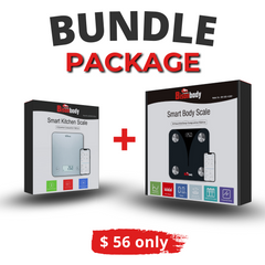 Bundle - Bisonbody Body Scale 20 Body Metrics Measurement + Smart Kitchen Scale