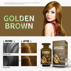 Golden Brown PPD Free Hair Color Shampoo 10 Sachet - Herbishh Hair Dye.