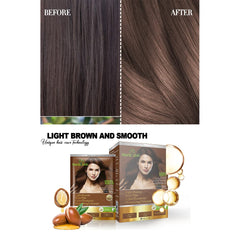 Light Brown Color Shampoo 10 Sachets - Herbishh Hair Dye.
