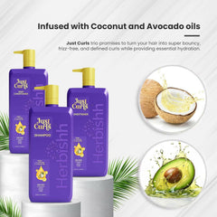 Just Curls Shampoo, Conditioner and Mask Set - Herbishh Health & Beauty.