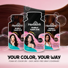 Black Bubble Foam Color Hair Dye Shampoo Cream.