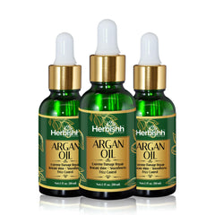 3pcs Organic Argan Oil - Herbishh Hair Oil.