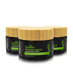 Keratin Argan Hair Mask Trio - Herbishh Cream.