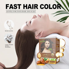 Light Brown Color Shampoo 10 Sachets - Herbishh Hair Dye.