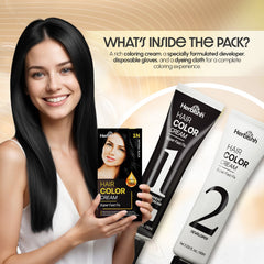 Herbishh Rapid Infusion Hair Color Cream - Natural Black .