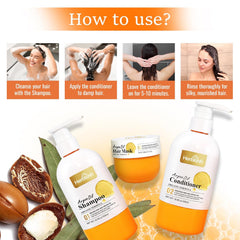 Herbishh Moroccan Argan Oil Shampoo and Conditioner Set with Hair Mask Hair care.