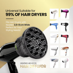 Herbishh Hair Dryer Diffuser - Black Hair Accessories.
