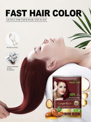 Grape Red Hair Color Shampoo 10 Sachets- Herbishh Hair Dye.