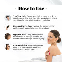 Herbishh Hair Wax Stick For Women & Men Hair Beauty.