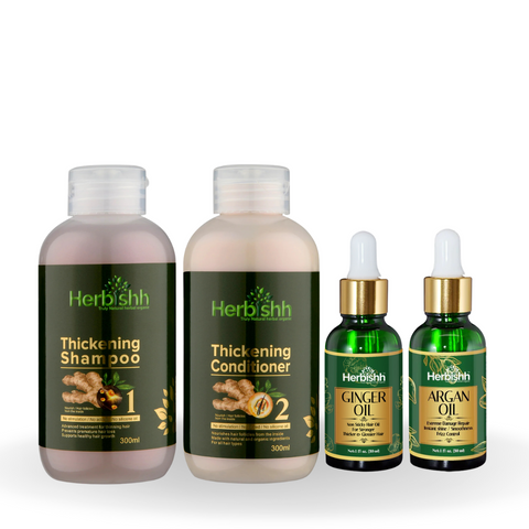 AS - Luxurious Combo -Thick Set, Ginger Oil & Argan Oil - Herbishh Health & Beauty.
