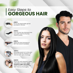 Herbishh Black Hair Color Shampoo-200ml Hair Dye.