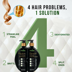 Combo Pack : Color Shampoo, Keratin Set, and Ginger Oil - Herbishh Hair Dye.