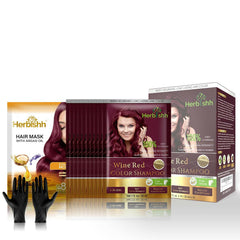 Herbishh Hair Color Shampoo Travel sachet wine red 
