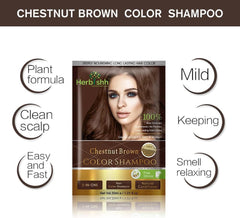 Chestnut Brown Color Shampoo 10 Sachets-Herbishh Hair Dye.