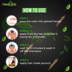 Chestnut Brown Color Shampoo 10 Sachets-Herbishh Hair Dye.