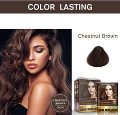 Chestnut Brown Color Shampoo 10 Sachets-Herbishh Hair Dye.