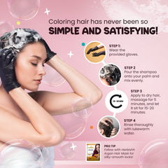 Black Bubble Foam Color Hair Dye Shampoo Cream.