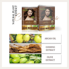Light Brown Color Shampoo 10 Sachets - Herbishh Hair Dye.