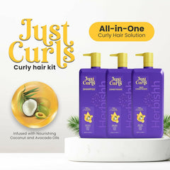 Just Curls Shampoo, Conditioner and Mask Set - Herbishh Health & Beauty.