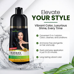 Blue black Hair Color Shampoo - Herbishh