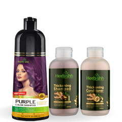 Ultimate Combo of Color Shampoo & Thickening Set - Herbishh Hair Dye.