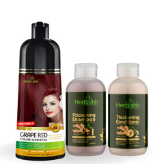 Ultimate Combo of Color Shampoo & Thickening Set - Herbishh Hair Dye.