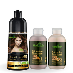 Ultimate Combo of Color Shampoo & Thickening Set - Herbishh Hair Dye.