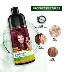Wine Red Color Shampoo PPD Free no ammonia 
