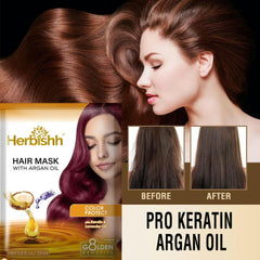 Herbishh Argan Hair Mask for Deep Conditioning & Hydration For Healthier Looking Hair 25 gm .