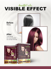 Wine Red Travel size Color Shampoo 10 Sachets - Herbishh Hair Dye.