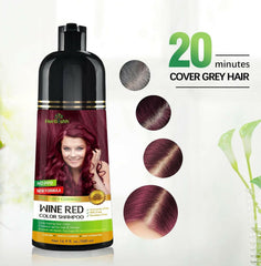 Wine Red Color Shampoo PPD Free 20 minutes grey hair 