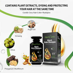 Mild Formula-Based Black Hair Color Shampoo Sachets - Herbishh Hair Dye.