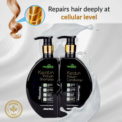 Keratin Shampoo & Conditioner Duo- Herbishh Hair care.