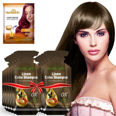 Linen PPD Free Hair Color Shampoo 10 Sachets-Herbishh Hair Dye.