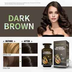 Dark Brown PPD Free Hair Color Shampoo 10 Sachet - Herbishh Hair Dye.