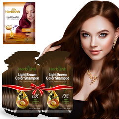 Light Brown PPD Free Hair Color Shampoo Sachet - Herbishh Hair Dye.